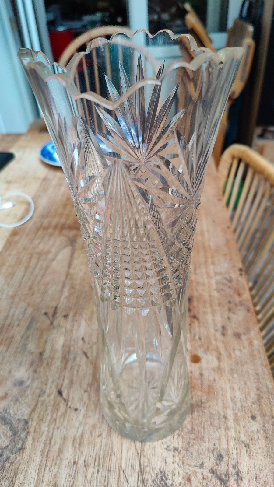Vintage Kristallen Vaas - Elegant Geslepen Glas, Ophalen