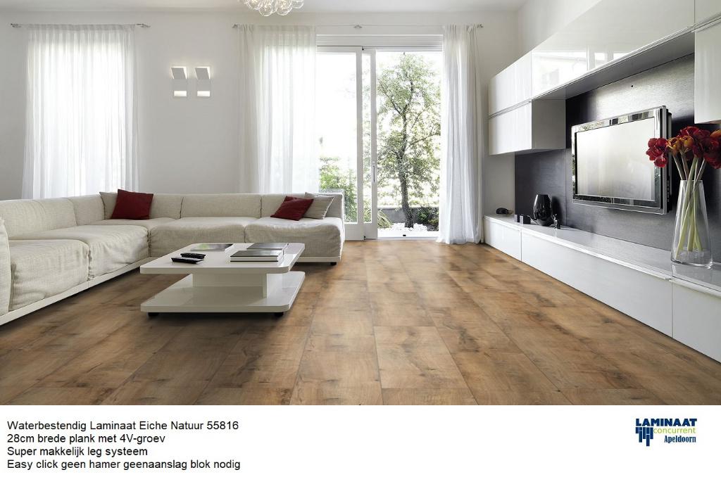 Waterbestendig Laminaat Eiche Natuur 55816 28cm brede, Bruin, 75 m² of meer, Nieuw, Ophalen of Verzenden
