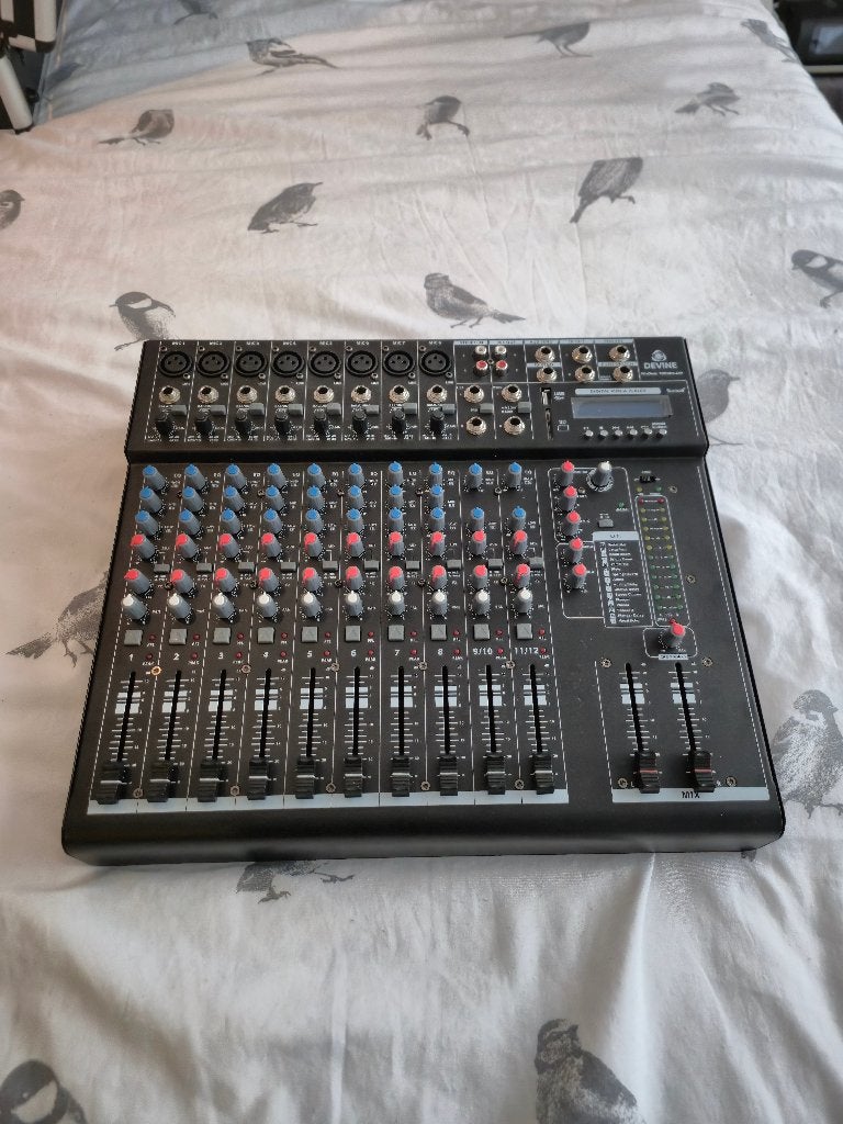 Devine MixDesk 1202FX-MP 12-kanaals mixer FX mediaspeler, Ophalen of Verzenden, Zo goed als nieuw, 10 tot 20 kanalen