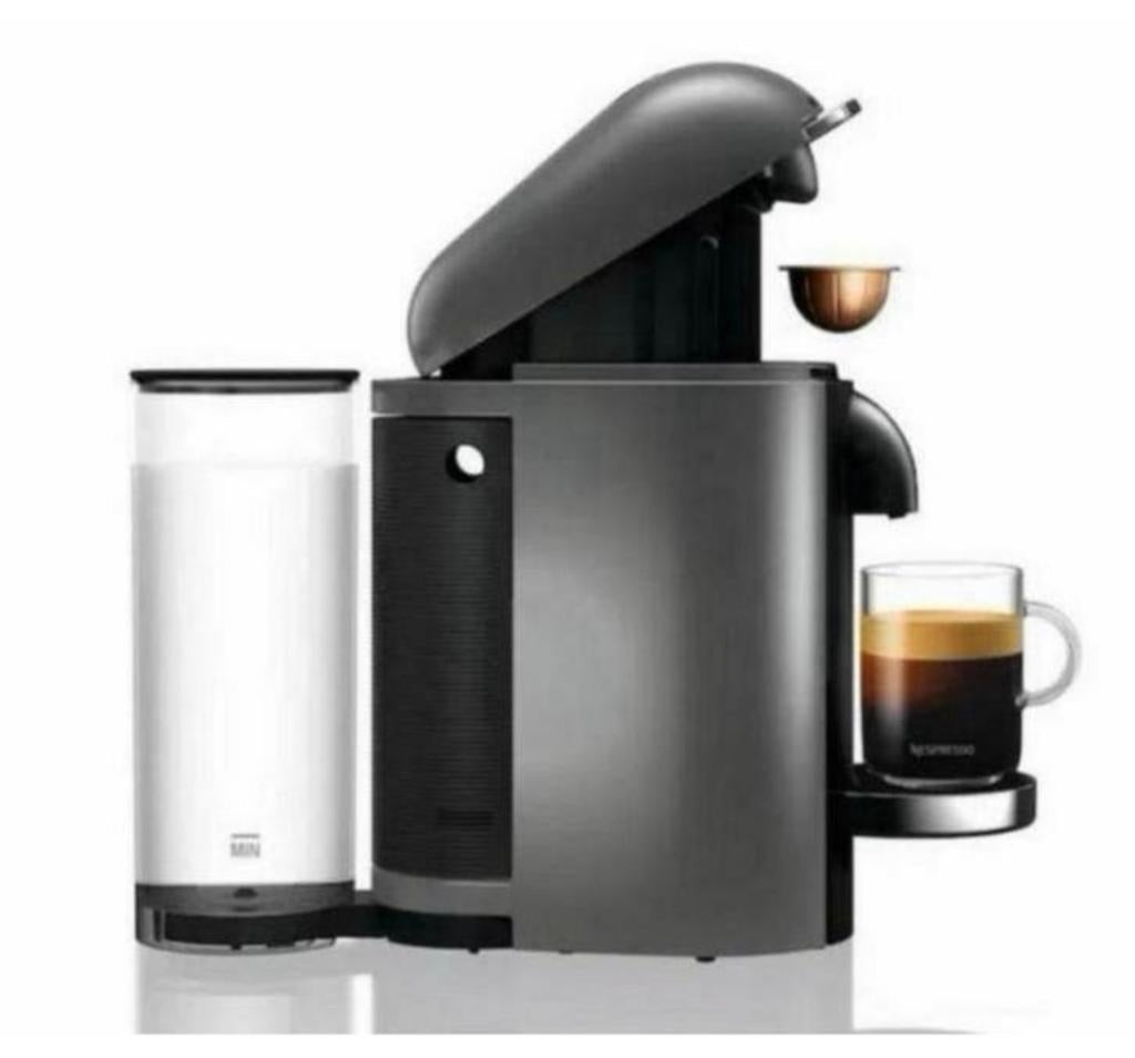 Krups Nespresso Vertuo Plus deLuxe XN900T Titanium nieuw, Witgoed en Apparatuur, Ophalen, Koffiepads en cups, Afneembaar waterreservoir
