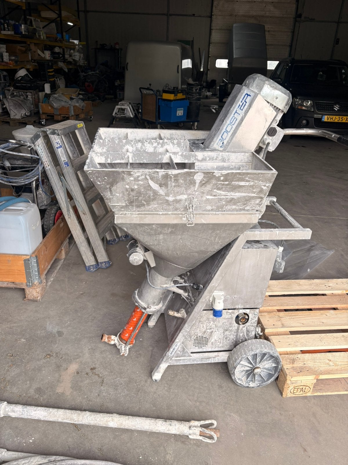Gipsspuit machine Gbt booster rvs 2017 , 230v, Ophalen, Gebruikt