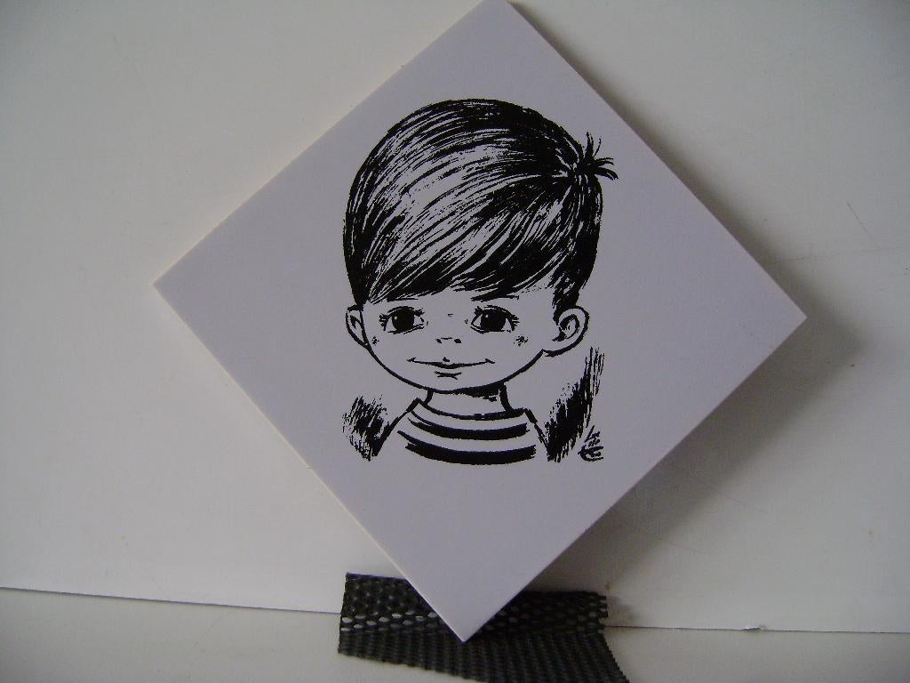 2 Vintage Mosa tegeltjes jongen en meisje.15x15cm, Ophalen of Verzenden, Huis en Inrichting