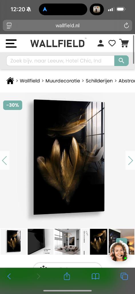 Wallfield glasschilderij, Ophalen, 50 tot 75 cm, Nieuw, Schilderij