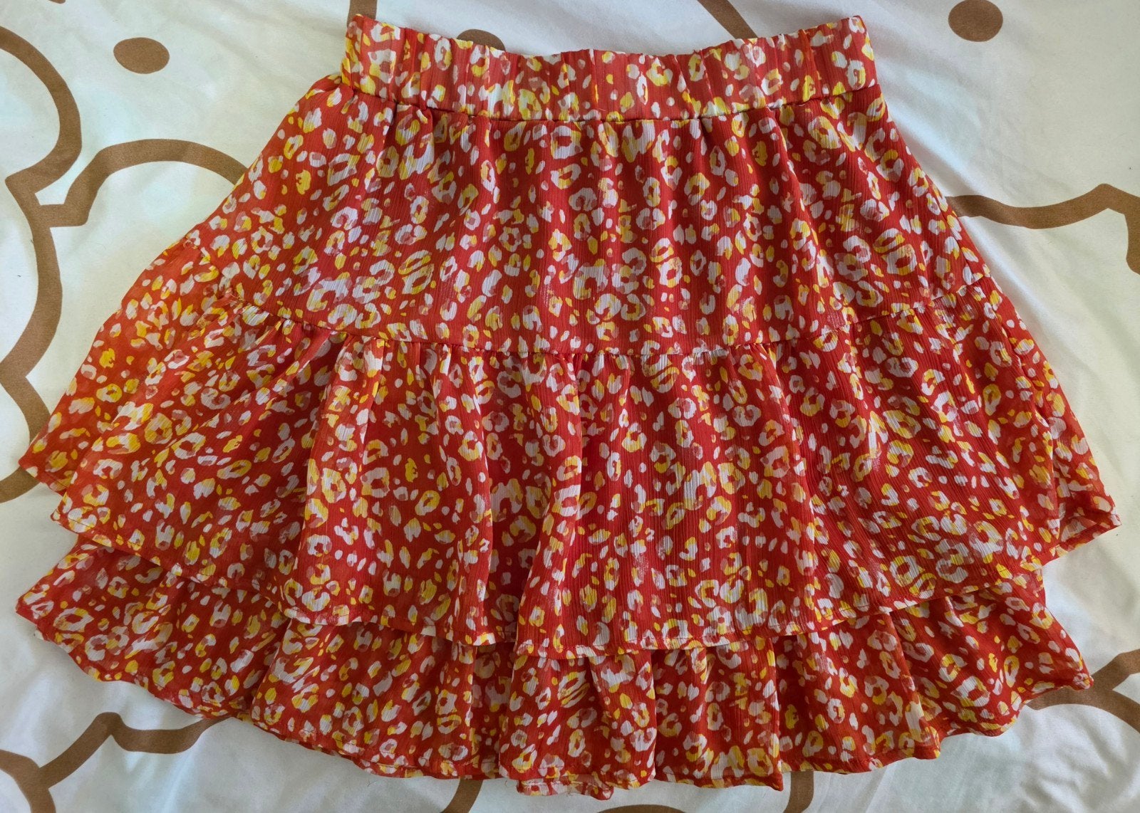 Rode rok met print - maat S, Up2Fashion, Verzenden, Zo goed als nieuw, Maat 36 (S)