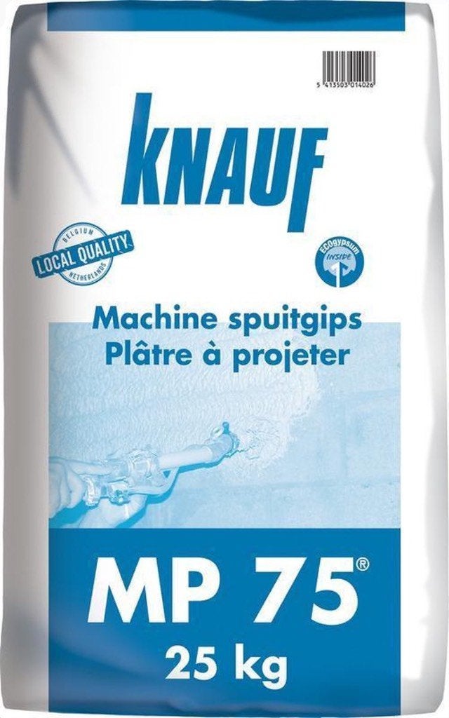 Knauf pleister MP75 E - NIEUW - 25kg - 3 zakken., 20 liter of meer, Ophalen, Nieuw, Wit