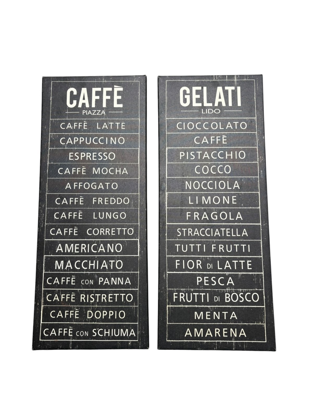 IKEA PJÄTTERYD wanddecoratie – Caffè Piazza & Gelati Lido, Gebruikt, 20 cm, Zwart, Vintage
