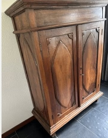 Biedermeier, poortkast of meidenkast 1.56 x 120 x 54, Antiek en Kunst, Antiek | Meubels | Kasten, Ophalen