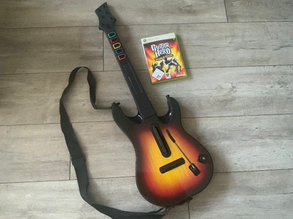 Xbox 360 Gitaar Les Paul - Xbox360 + Guitar Hero Spel, Spelcomputers en Games, Muziek, 1 speler, Ophalen of Verzenden, Zo goed als nieuw