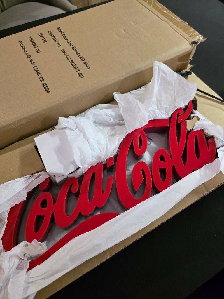 Coca cola verlichting reclame, Verzamelen, Merken en Reclamevoorwerpen, Ophalen, Nieuw, Lichtbak of (neon) lamp