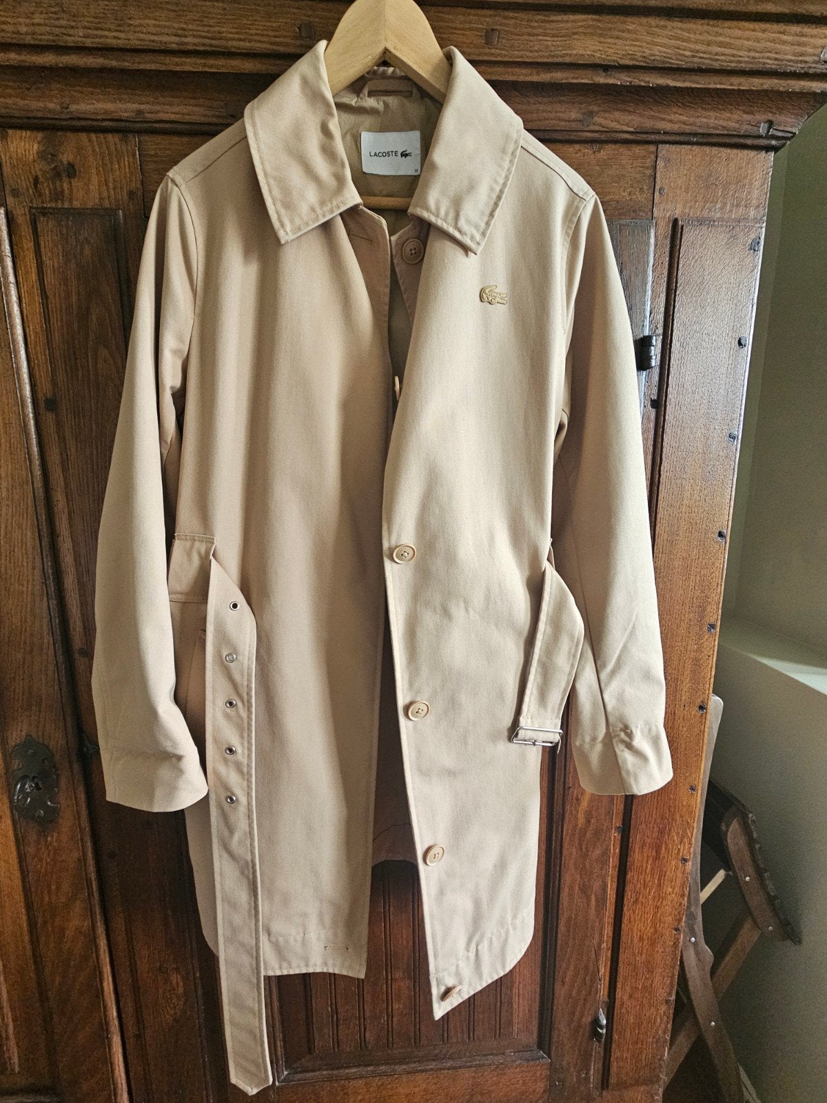 Beige Lacoste Parka Trench 2 in 1 damesjas MT 38, Kleding | Dames, Jassen | Winter, Maat 38/40 (M), Beige, Ophalen of Verzenden