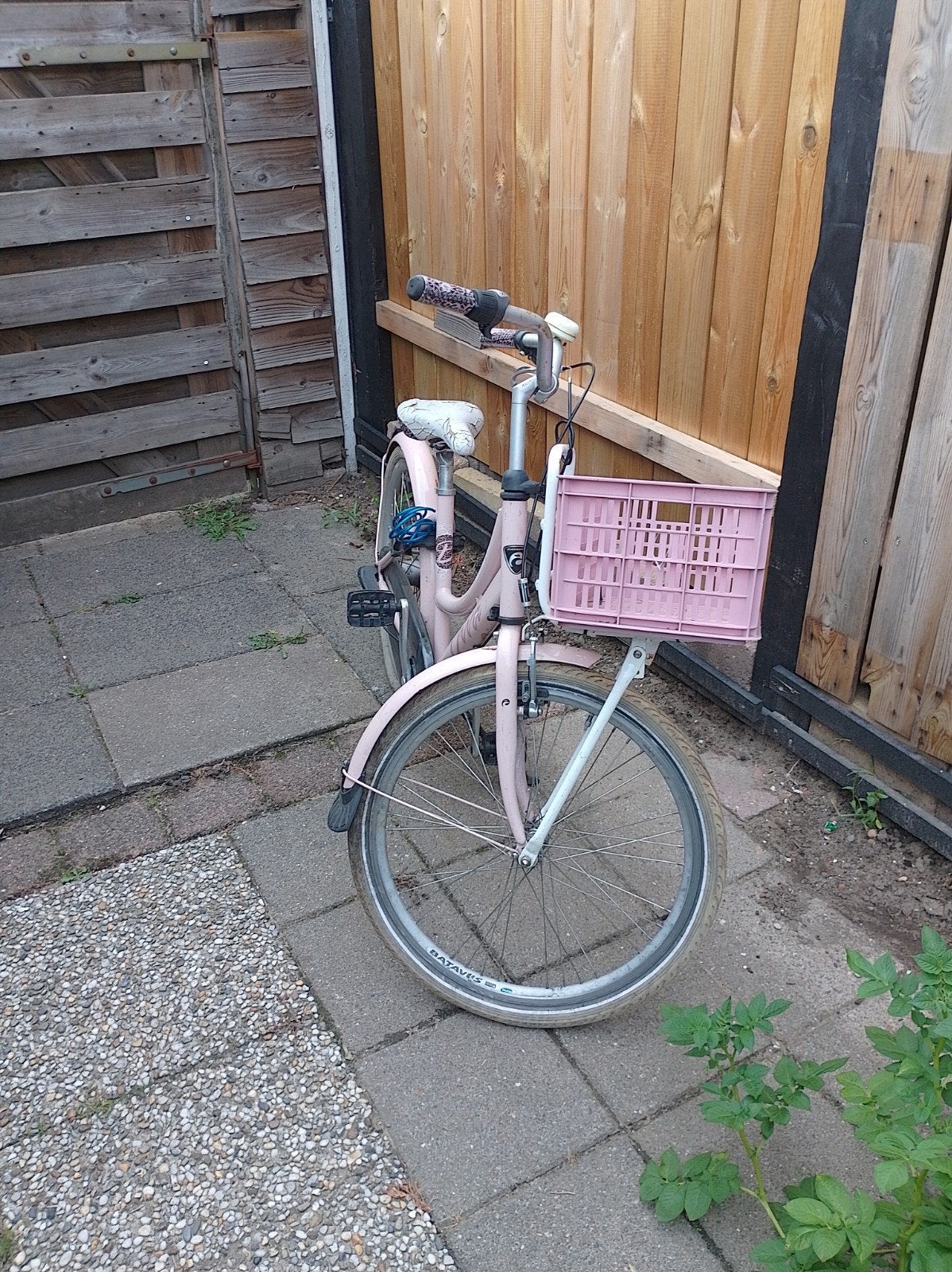 Batavus Roze kinderfiets met mandje, Ophalen, Terugtraprem, Batavus, Gebruikt