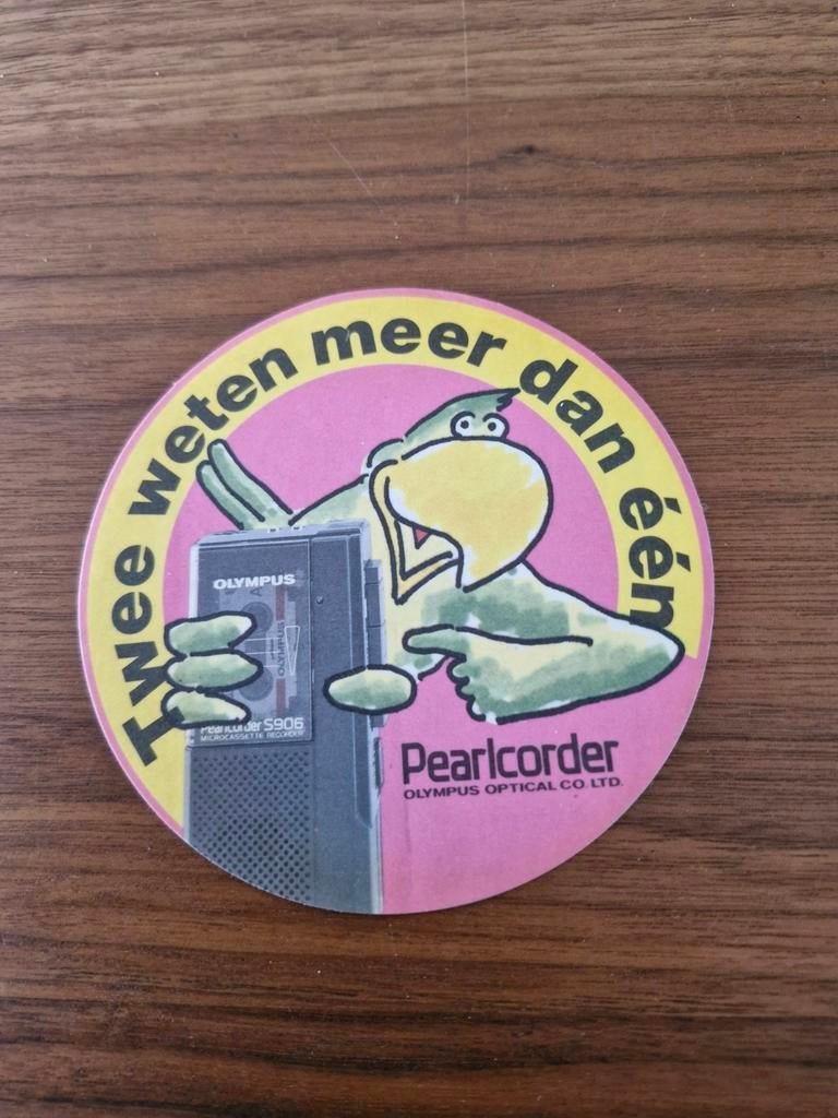 6682 Vintage Olympus PearlCorder Sticker, Verzamelen, Overige Verzamelen, Gebruikt, Ophalen of Verzenden