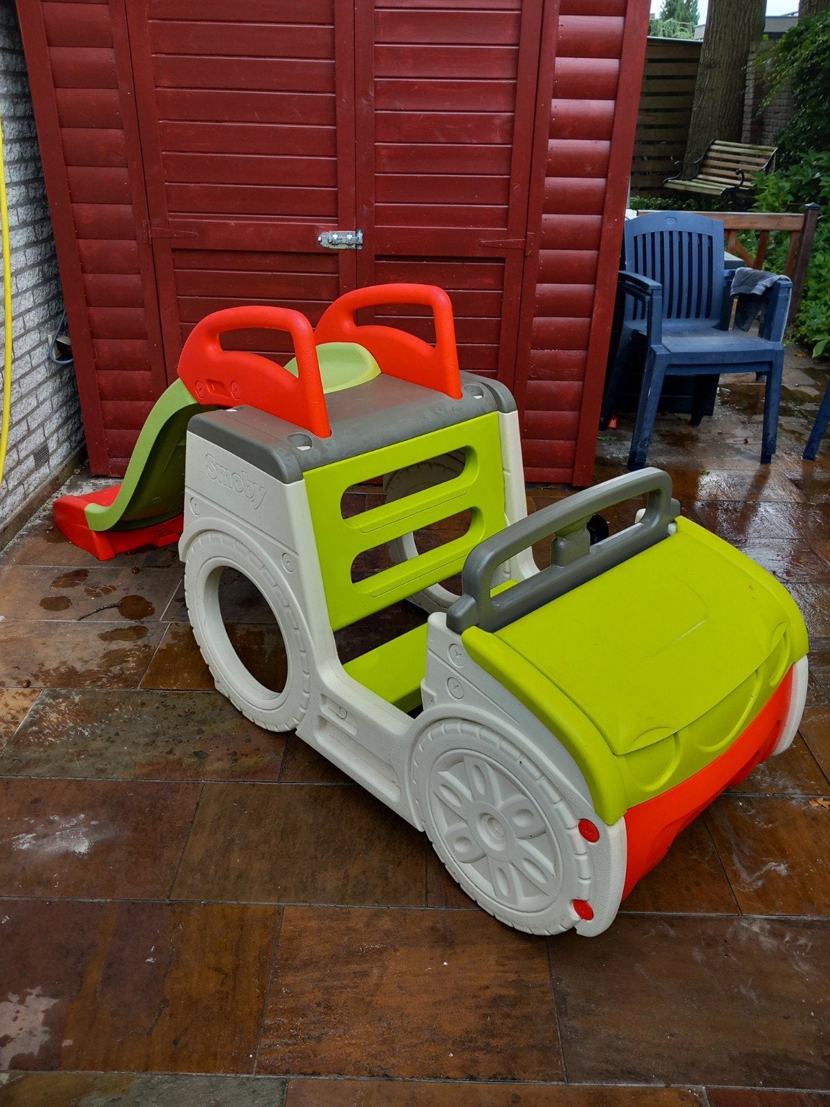 Smoby auto + glijbaan, Kinderen en Baby's, Ophalen, Zo goed als nieuw, Glijbaan