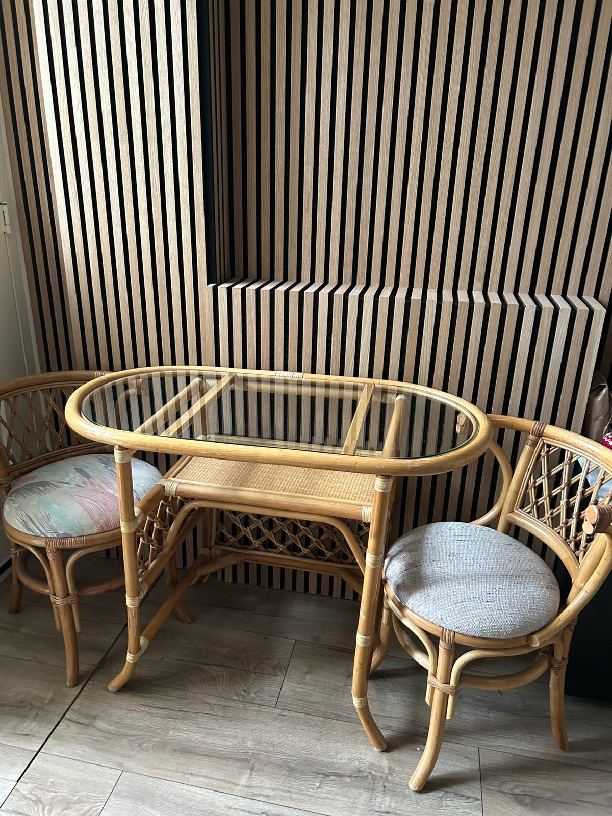 Rotan vintage bistro set, Ophalen