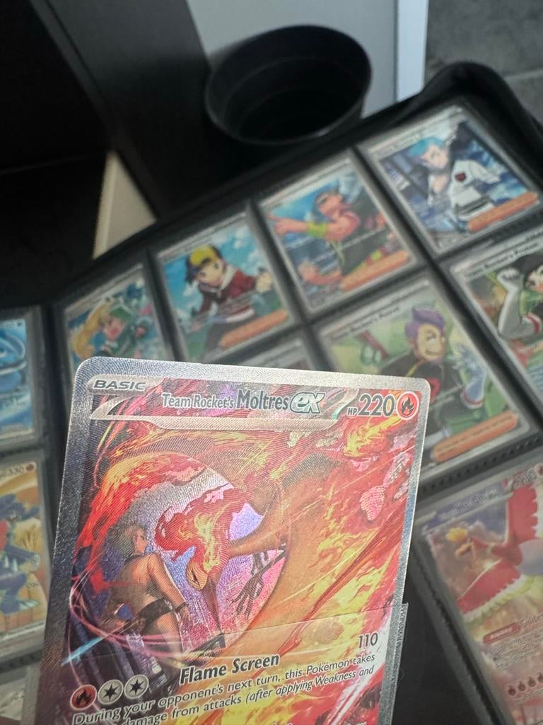 Team Rocket's Moltres ex Destined Rivals Pokémon Kaart, Ophalen of Verzenden, Zo goed als nieuw, Losse kaart, Foil