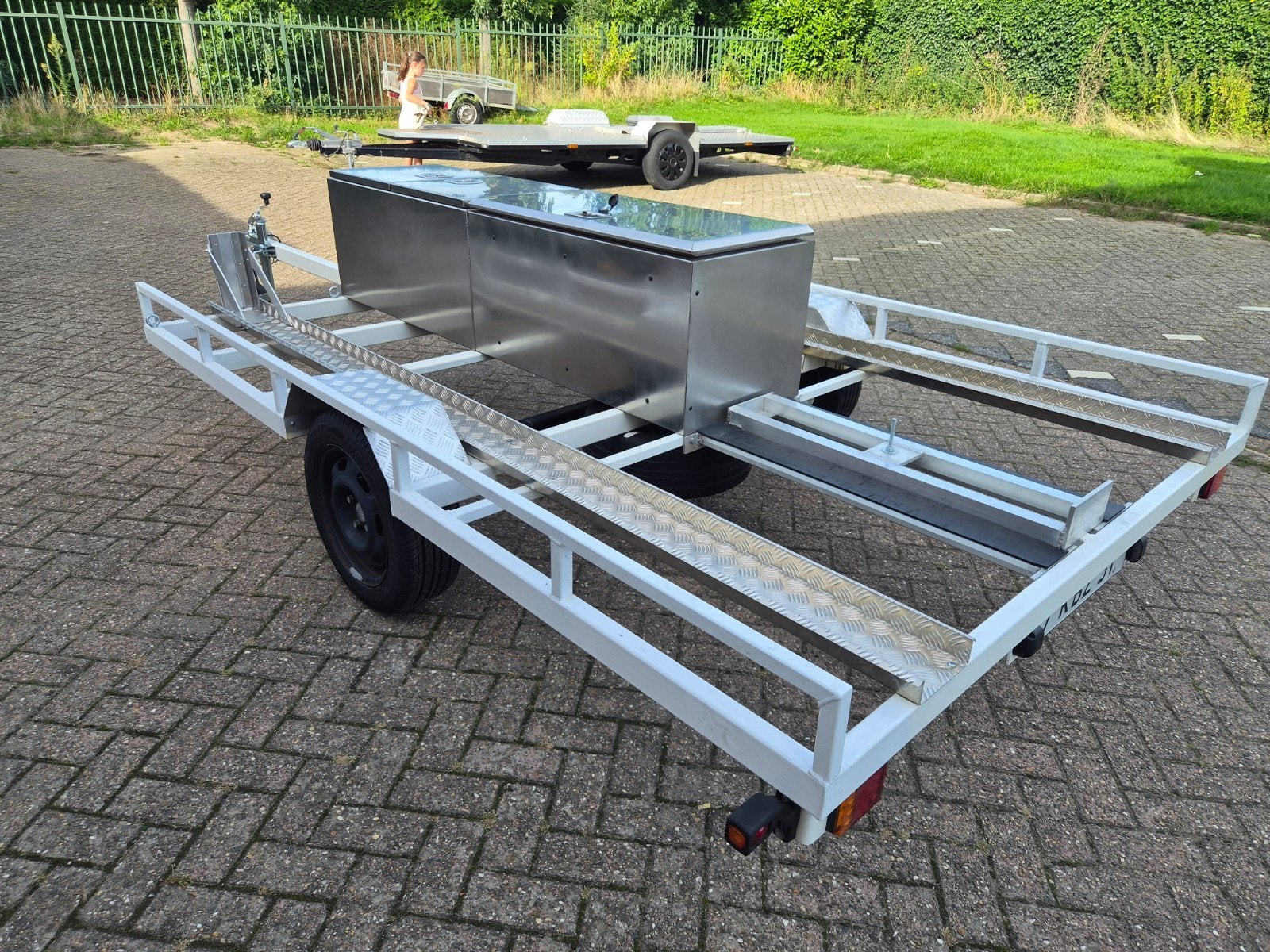 aanhanger aanhangwagen voor motor brommer fiets, Auto diversen, Ophalen of Verzenden, Zo goed als nieuw