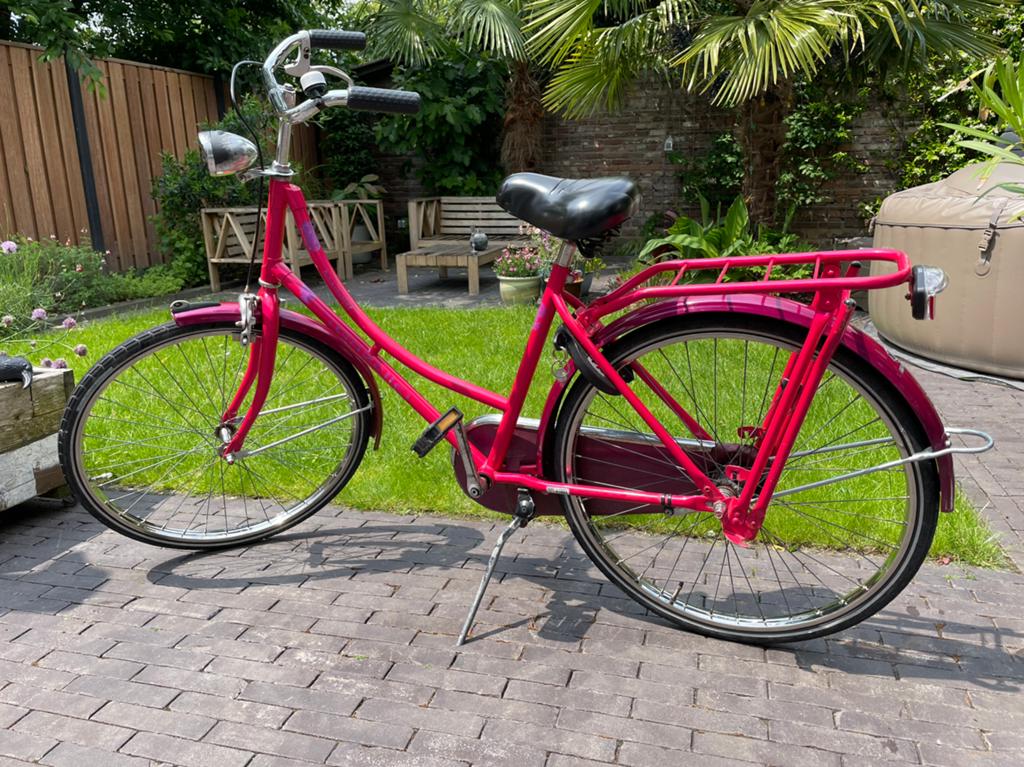 Roze meisjesfiets Gazelle 24”, Fietsen en Brommers, Fietsen | Meisjes, Ophalen, Terugtraprem, Handrem, Gebruikt
