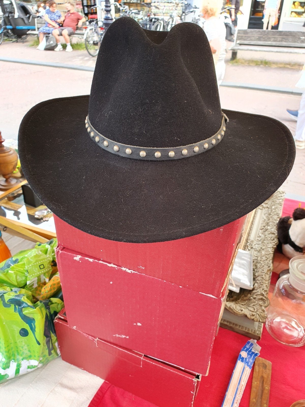 Mooie zwart vilten Stetson Cirrus cowboy hoed., Ophalen of Verzenden, Zo goed als nieuw