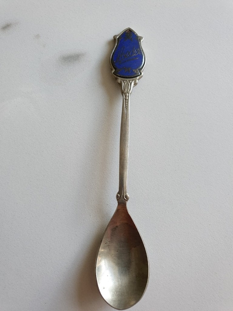 lepeltje Moeder blauw emaille, Ophalen of Verzenden