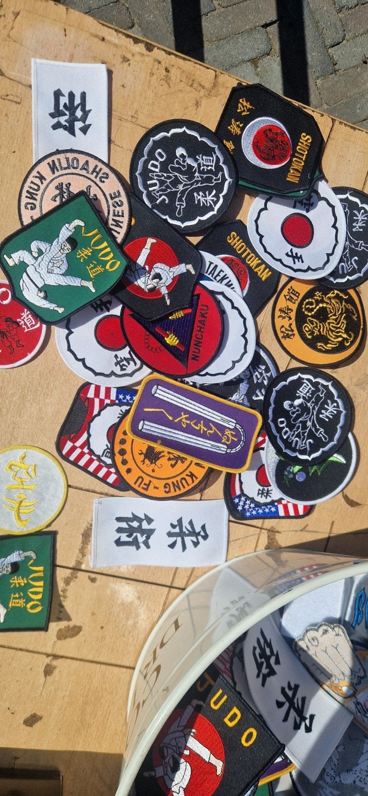 Diverse vechtsport patches - Judo, Shotokan, Kung Fu, Ophalen of Verzenden, Nieuw