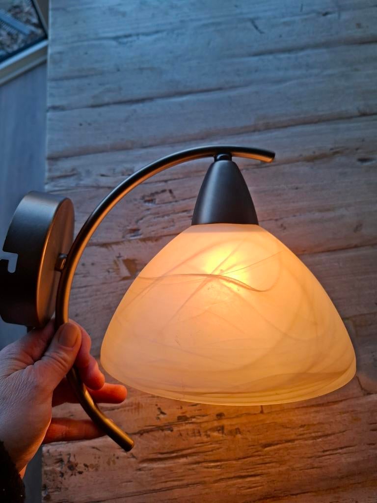 Steinhauer Capri Wandlamp | Brons & Alabaster, Ophalen of Verzenden, Glas