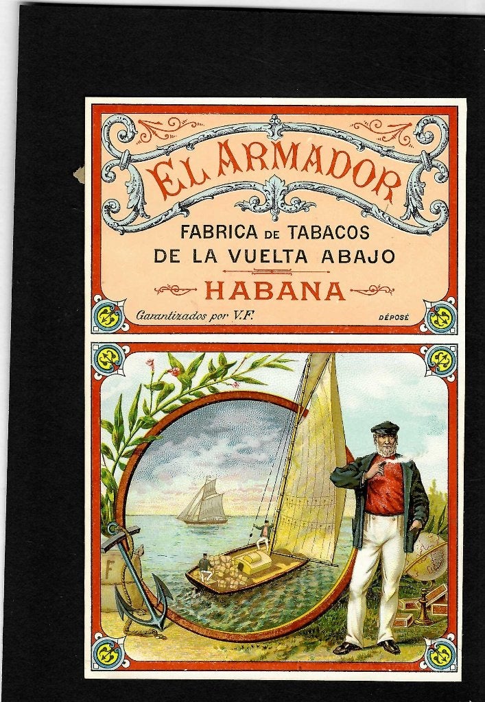 el Armador   etiket, Verzamelen, Ophalen of Verzenden, Gebruikt, Sigarenbandjes