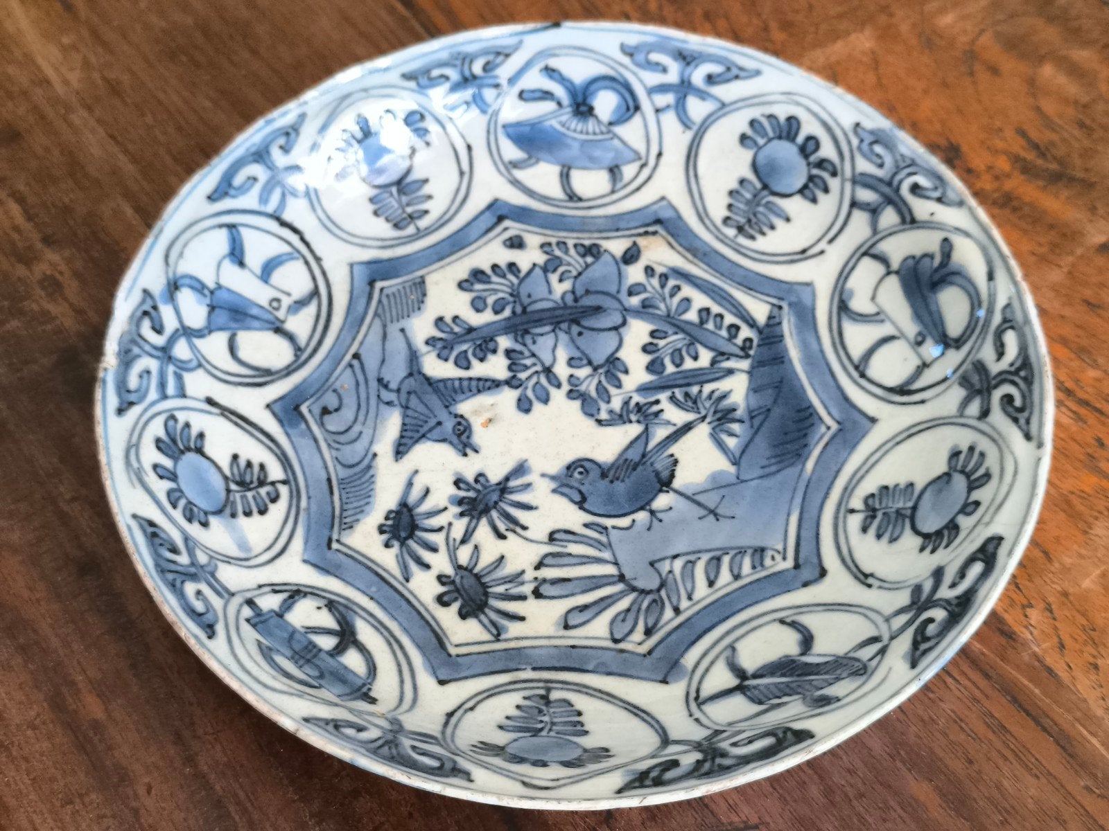 Antiek Chinees porselein Wanli bord kraak porselein, Antiek en Kunst, Antiek | Porselein, Ophalen of Verzenden