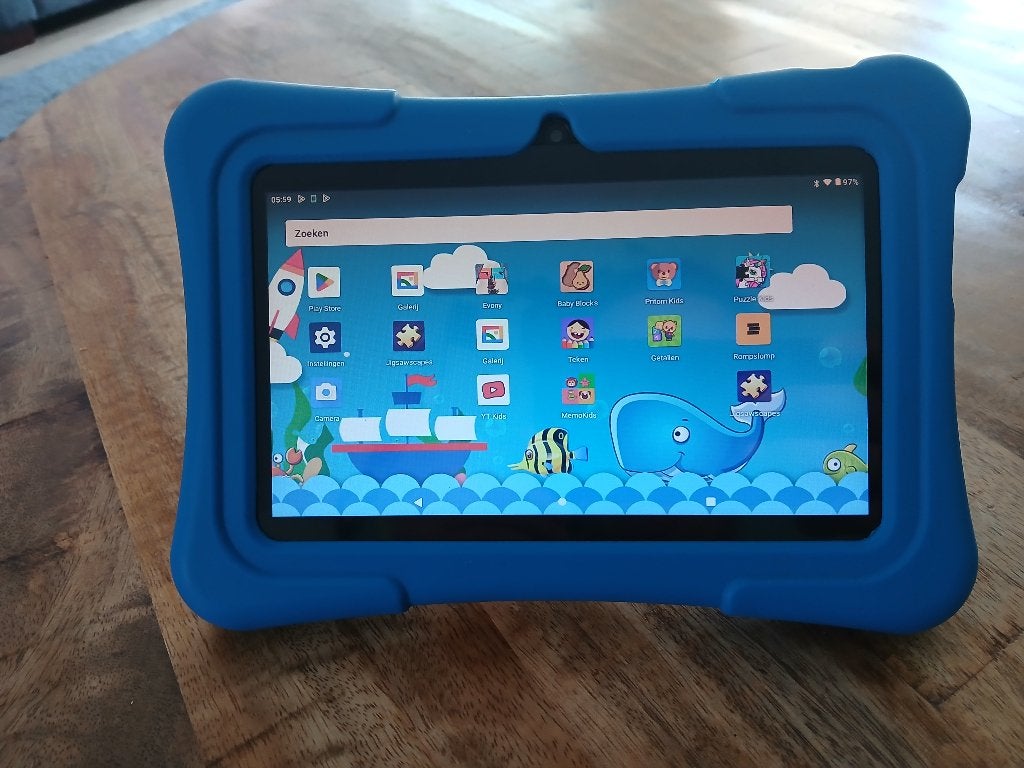 Kinder tablet blauw 7 inch, Computers en Software, Android Tablets, 32 GB, Onbekend, Ophalen of Verzenden, Zo goed als nieuw