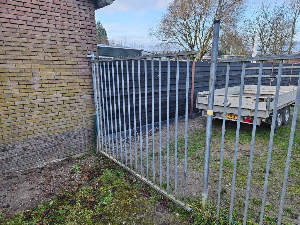 Spijlen Hekwerk Verzinkt incl. palen, spijlenframe, Tuin en Terras, Ophalen, Gebruikt, IJzer, Spijlenhekwerk
