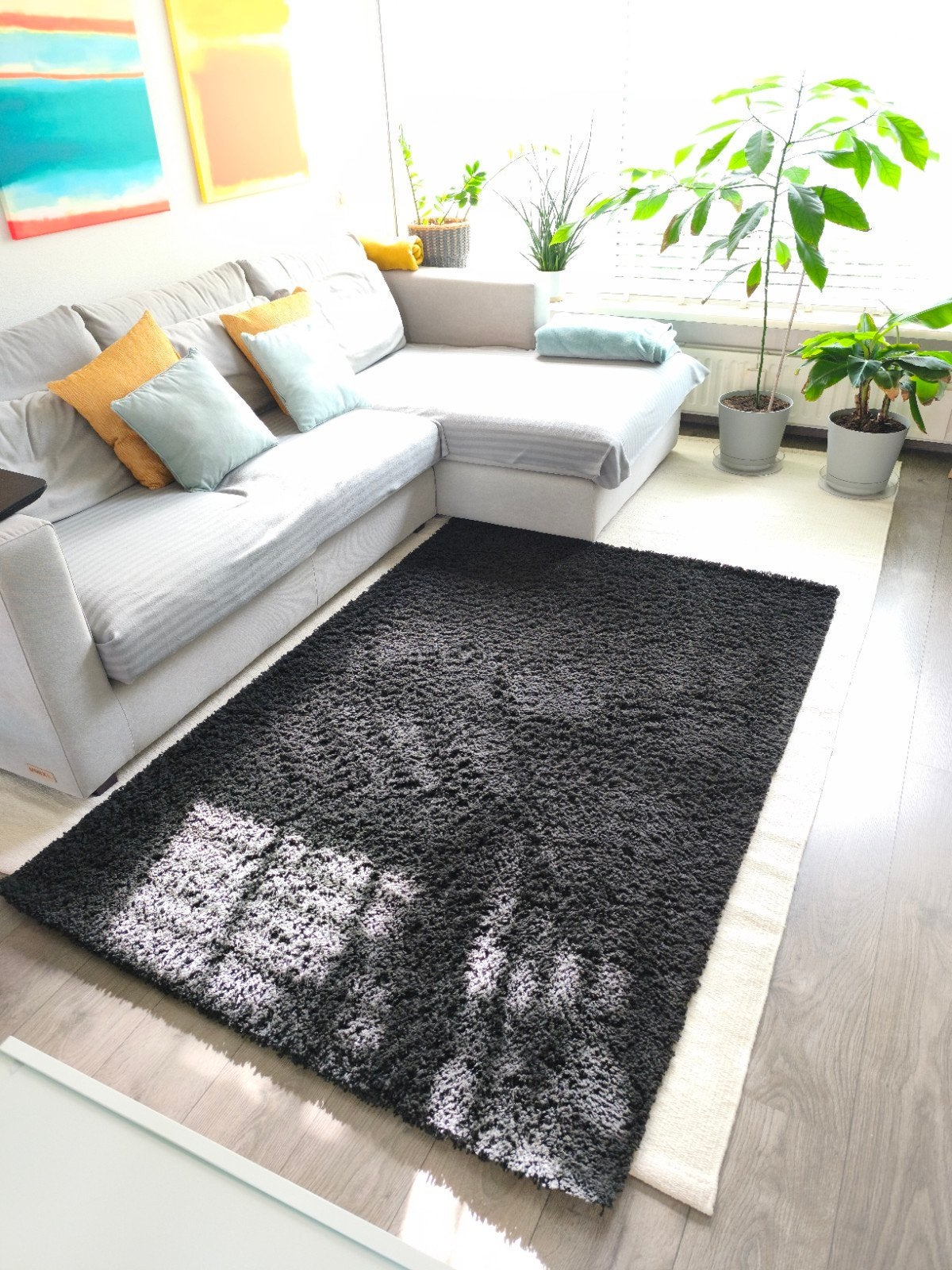 IKEA HAMPEN Black Rug 133 x 195 cm – Soft & Cozy, Ophalen of Verzenden