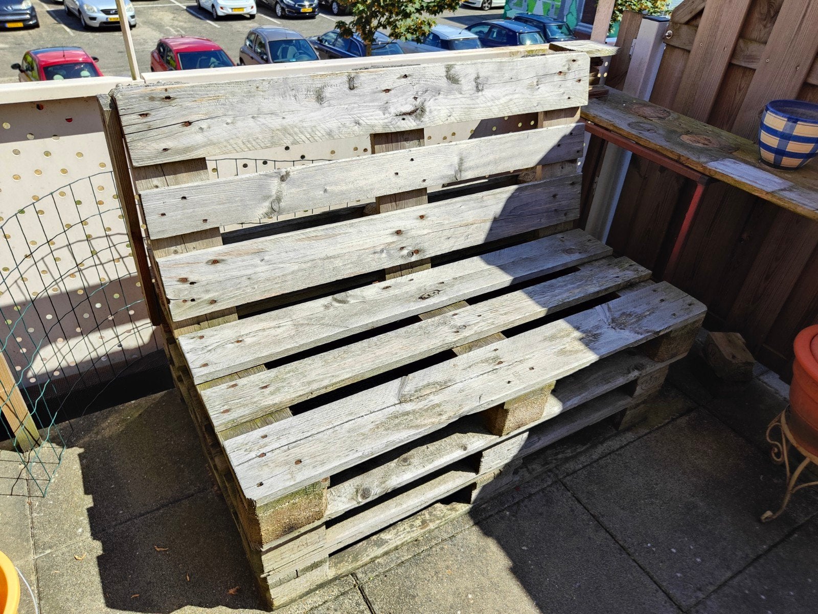 Twee palletbanken, Ophalen, Hout