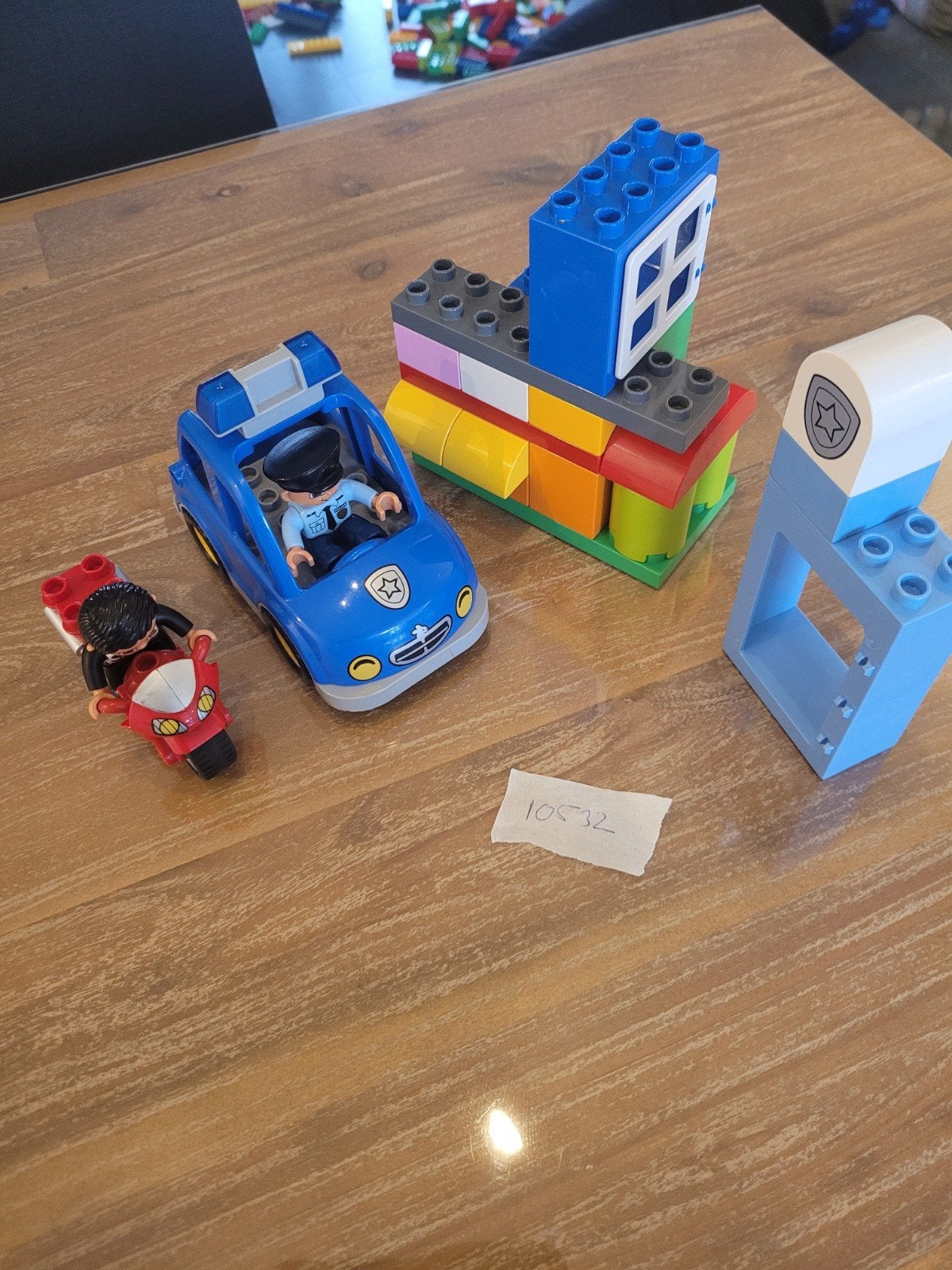 Lego Duplo Politie Set (10532) met Auto, Motor en Bureau, City, Ophalen of Verzenden, Zo goed als nieuw, Duplo