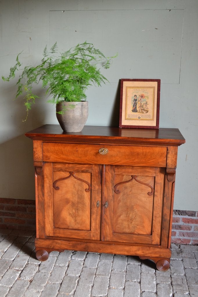 Prachtig antiek mahonie houten dressoir, meidenkast, commode