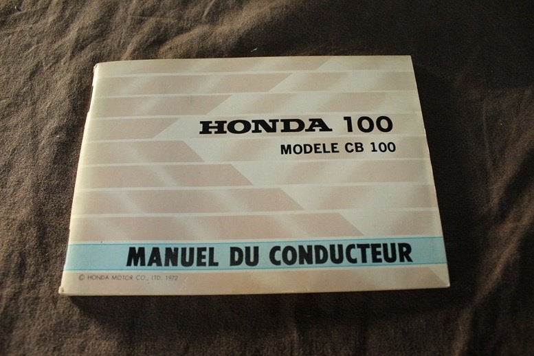 Honda CB100 1972 manuel du conducteur CB 100 single, Motoren, Ophalen of Verzenden, Honda