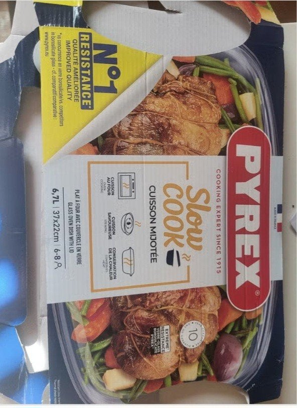 Pyrex Slow Cook Ovenschaal met Deksel - 6.7L, Ophalen of Verzenden, Zo goed als nieuw, Overige merken, Glas