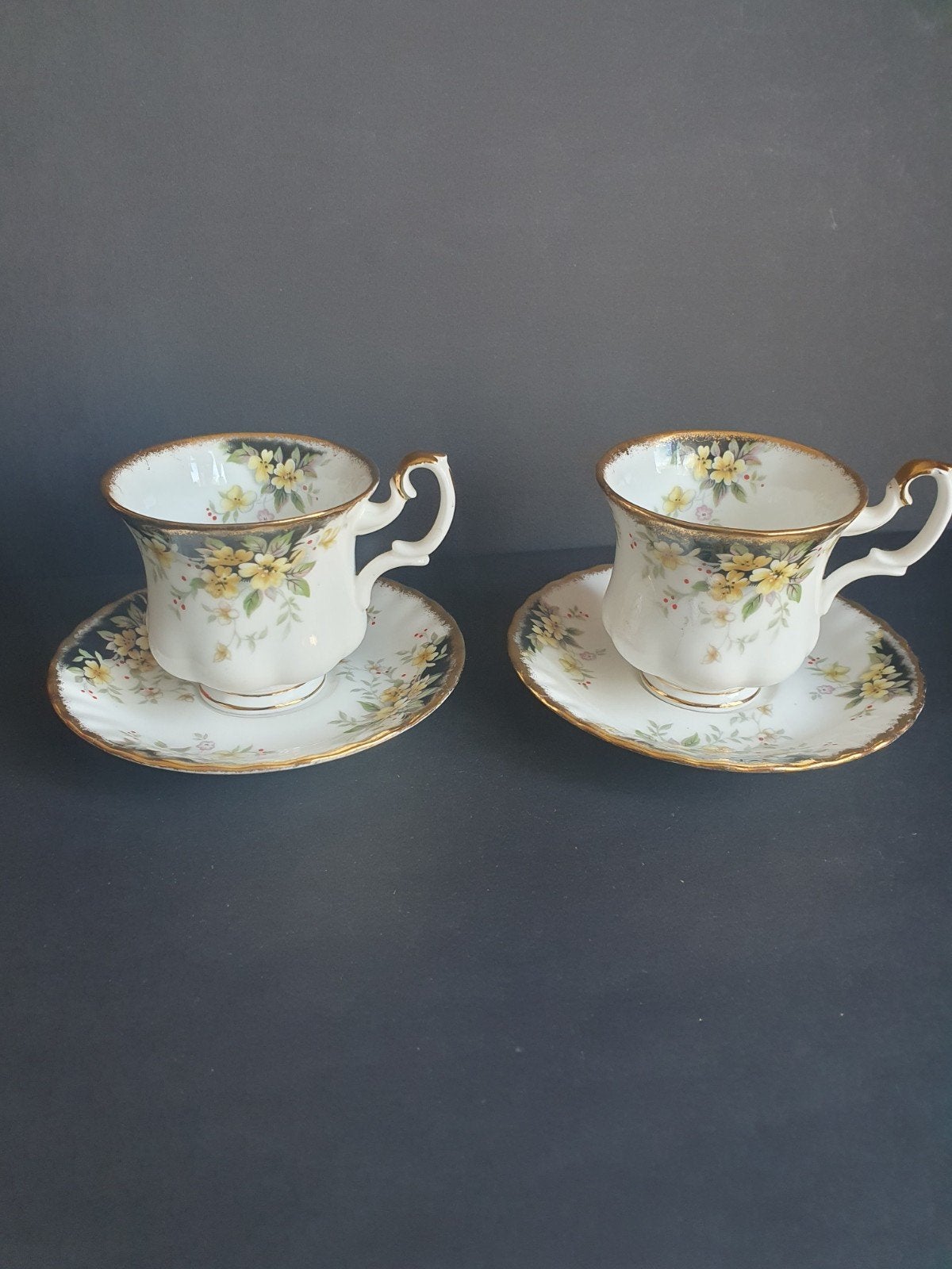 Royal Albert 2x kop en schotel Royal Ascot, Ophalen of Verzenden, Zo goed als nieuw, Overige stijlen, Kop(pen) en/of Schotel(s)