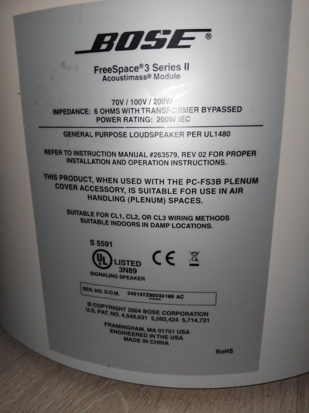 Bose FreeSpace 3 Series II Acoustimass Module Speaker, 150 watt of meer, Gebruikt, Overige typen, Ophalen of Verzenden