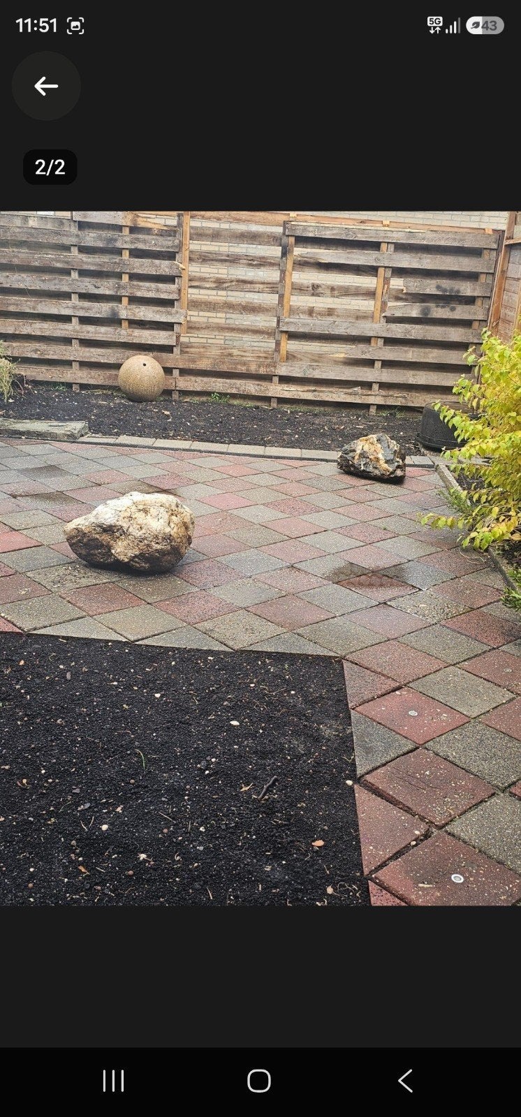 2 grote keien kiezelstenen, Ophalen, Gebruikt, Hout