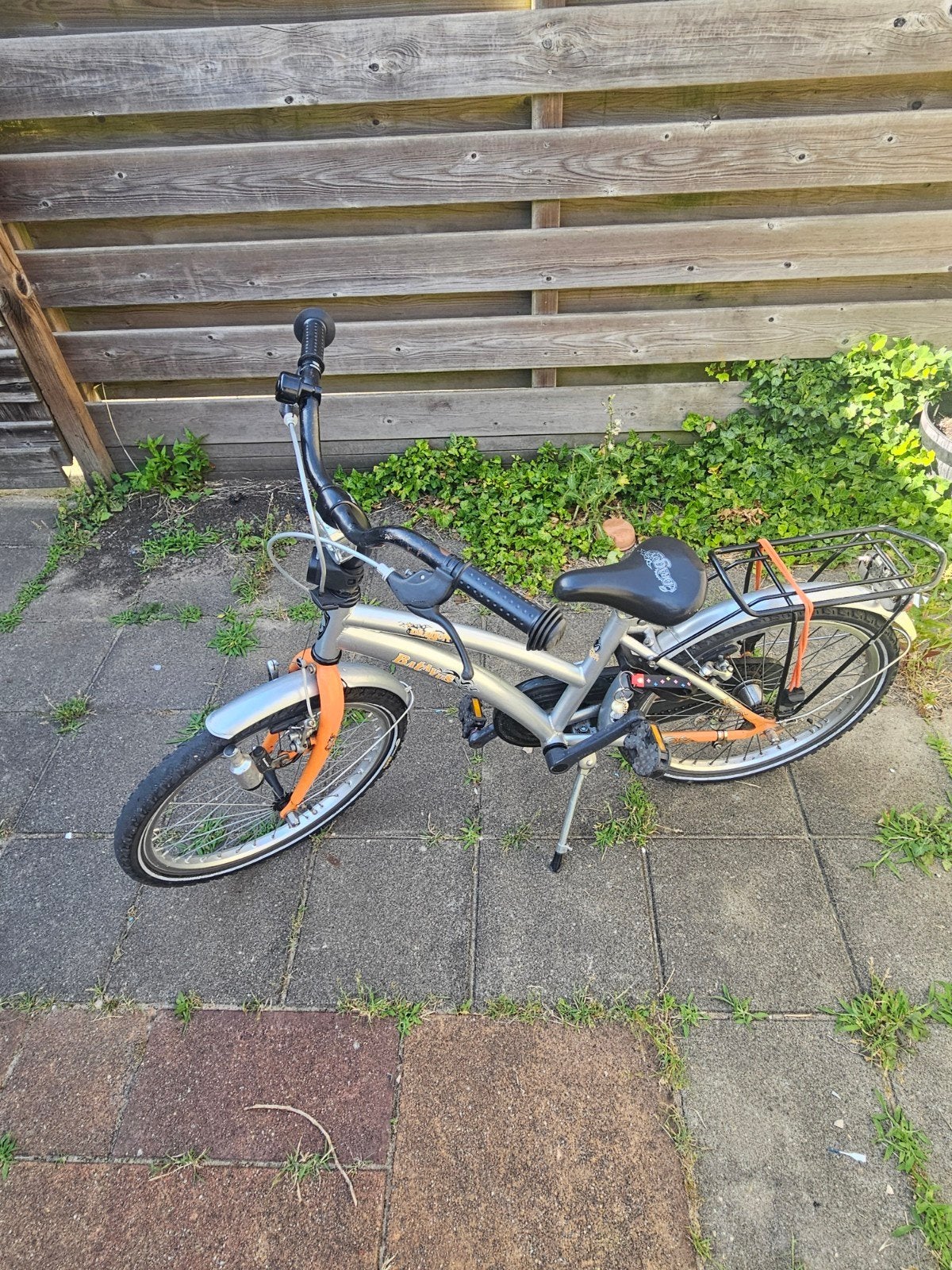 Kinderfiets met bagagedrager en spatborden, Ophalen