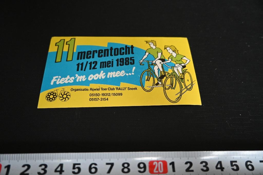 sticker Sneek Rijwiel Toer Club RALLY merentocht 1985 Fiets*, Ophalen, Zo goed als nieuw