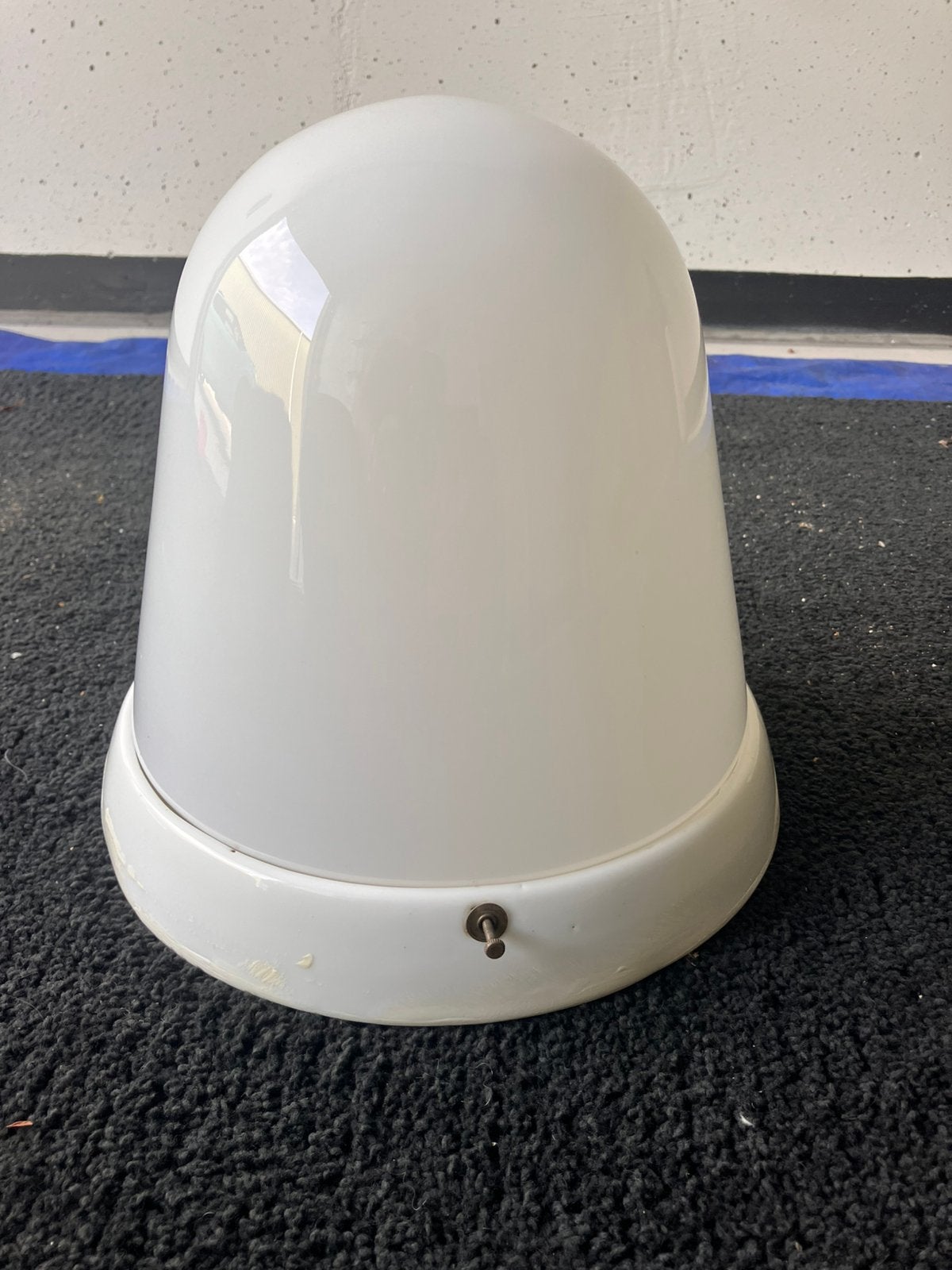 Vintage plafondlamp porselein met opaalglas, Huis en Inrichting, Gebruikt, 25 cm, E27 (groot), Wit