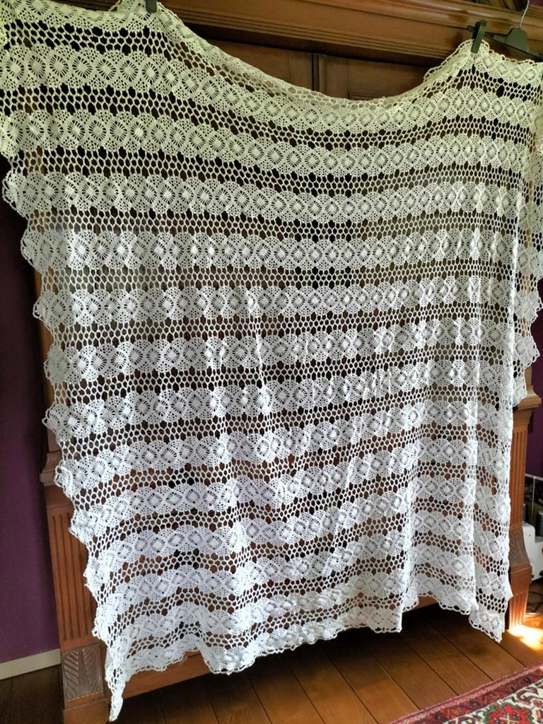 roomwitte vintage gehaakte sprei, Ophalen, Wit, Overige typen, Tweepersoons