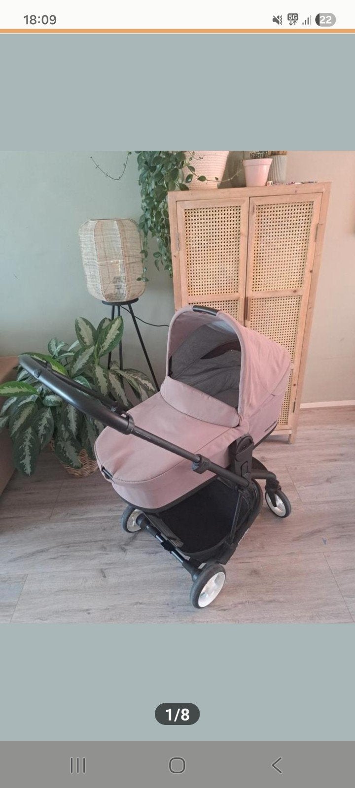 Easy walker kinderwagen oud roze, Kinderen en Baby's, Kinderwagens en Combinaties, Overige merken, Verstelbare duwstang, Ophalen