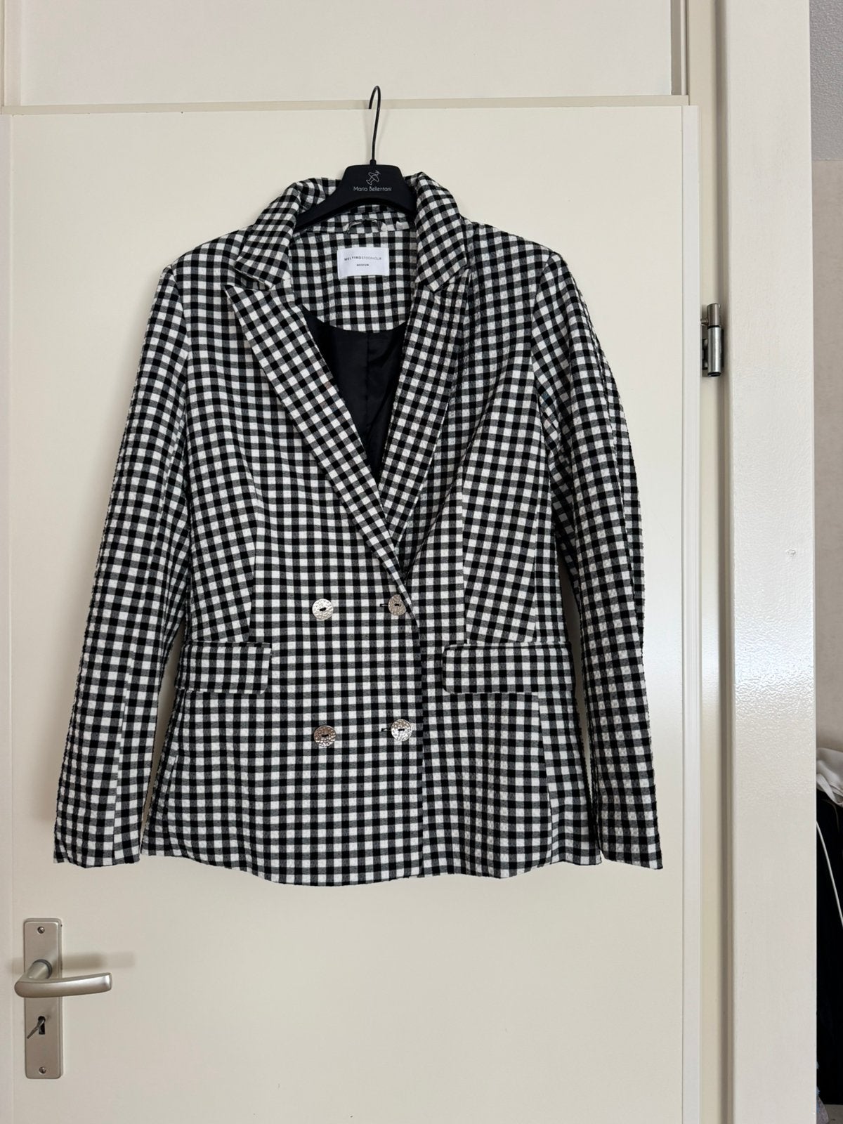 Blazer zwart wit maat medium, Ophalen of Verzenden, Zo goed als nieuw, Maat 38/40 (M), Wit