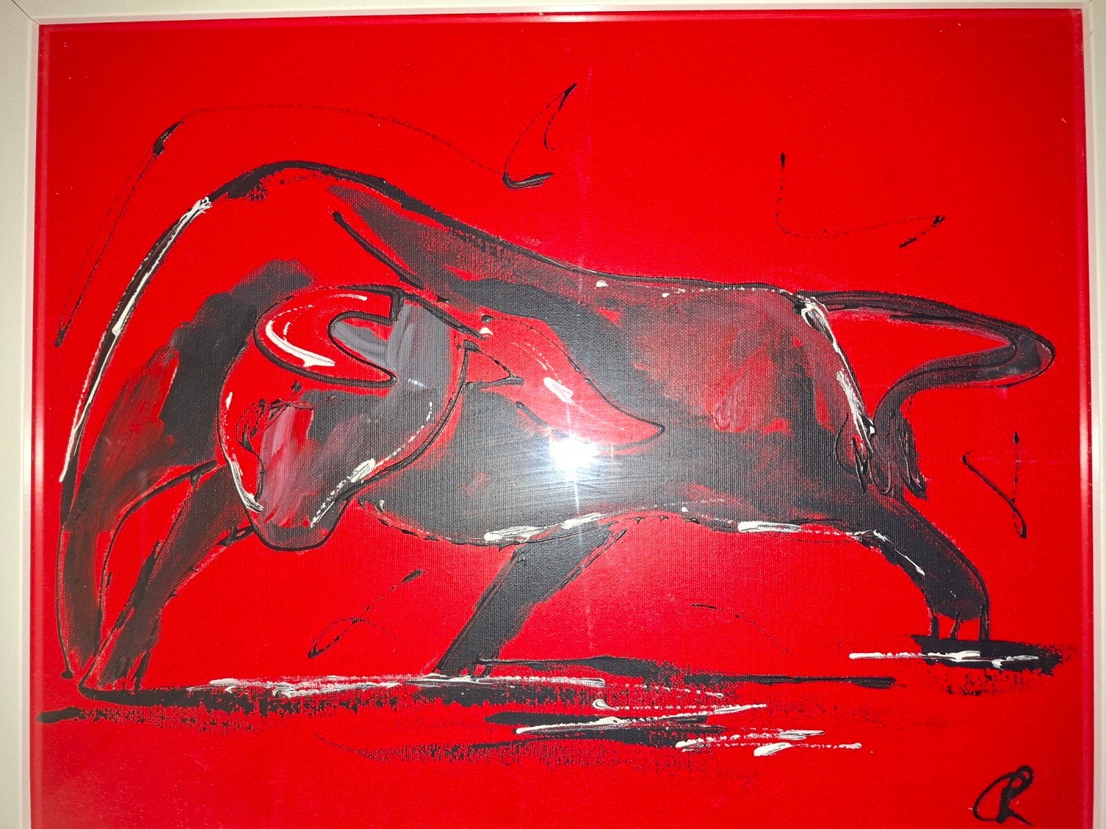 schilderij El Torro van C.M. Leushuis, Antiek en Kunst, Ophalen of Verzenden