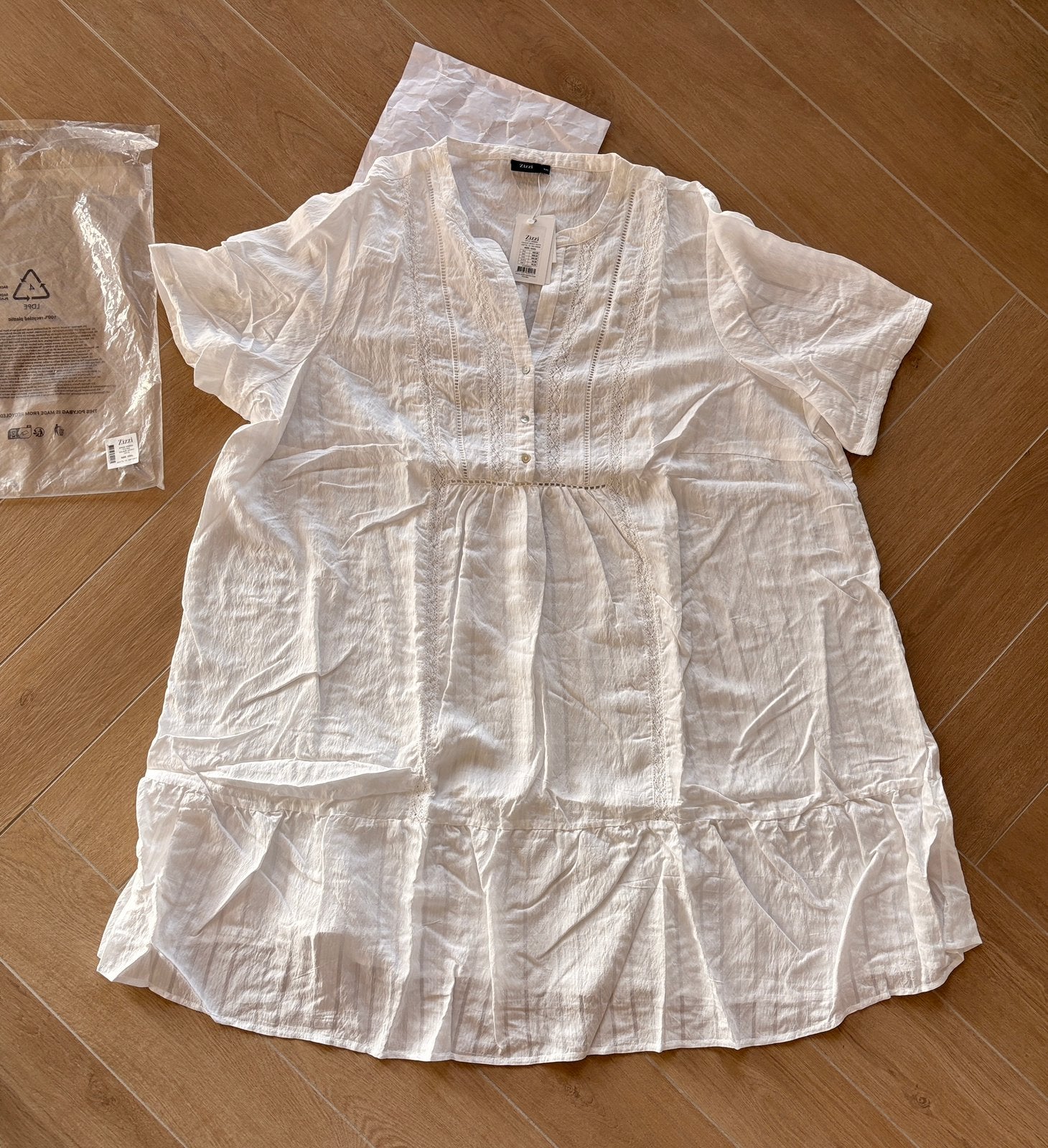 Nieuw: Zizzi abk jurk, maat 46 (XXXL), Ophalen of Verzenden, Nieuw, Wit, Jurk
