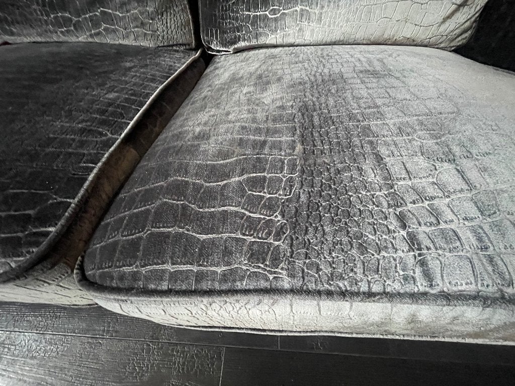 Croco bankstel (grijs), Ophalen, Overige materialen, 250 tot 300 cm, Croco fluweel