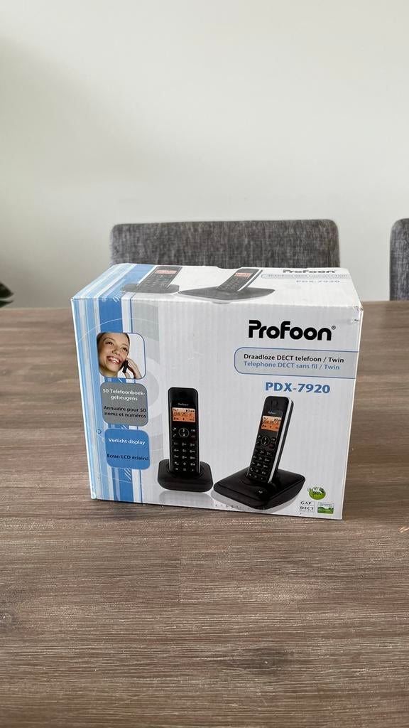 Profoon PDX-7920 Draadloze DECT Telefoon Twin Set, Ophalen of Verzenden, Zo goed als nieuw, 2 handsets