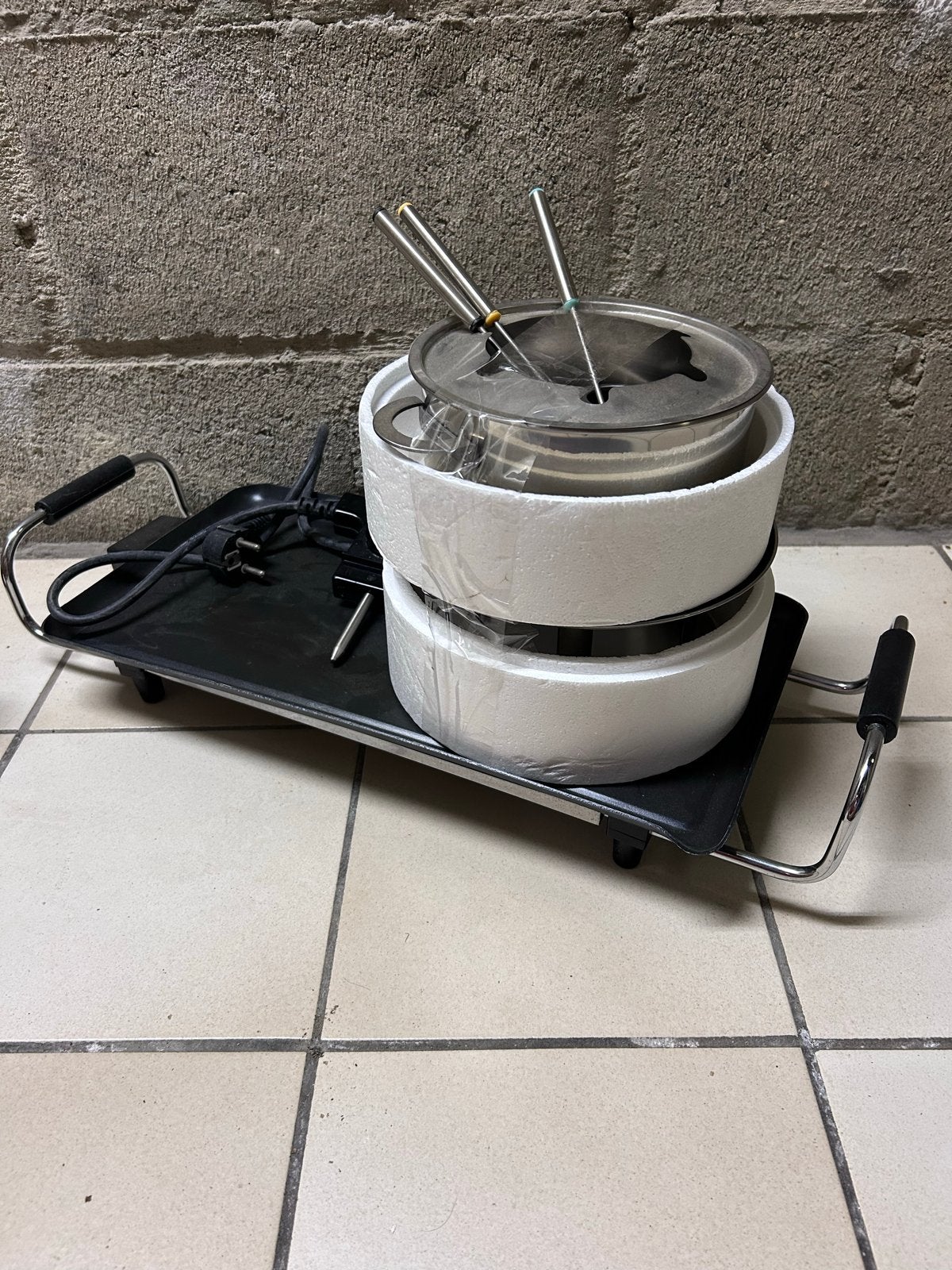 Elektrische fondueset met grillplaat - Zo goed als nieuw, Ophalen, Zo goed als nieuw, Elektrisch, Fondueset