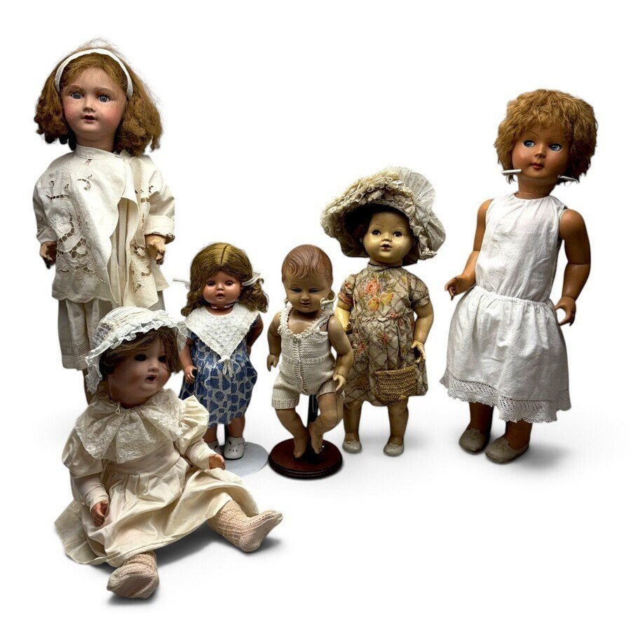 Lot antieke poppen (6x), Antiek en Kunst, Ophalen of Verzenden